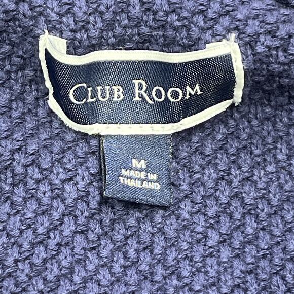 Club Room Cardigan Sweater Shawl Neck Men Size Medium Blue Knit Grandpa Mature - Picture 3 of 11